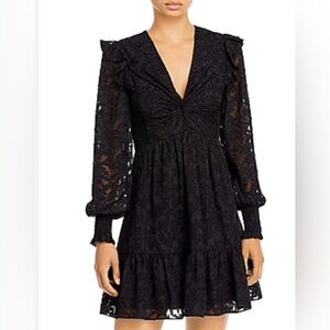 Aqua Black Lace Mini-Dress Size Small